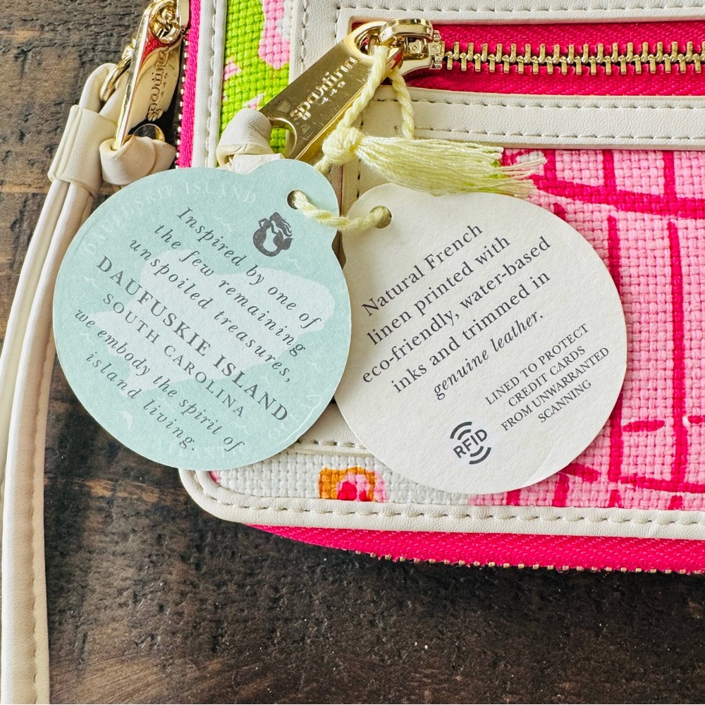 Spartina 449 Wristlet Wallet - Pink & Green - Picture 5 of 7